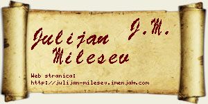 Julijan Milešev vizit kartica